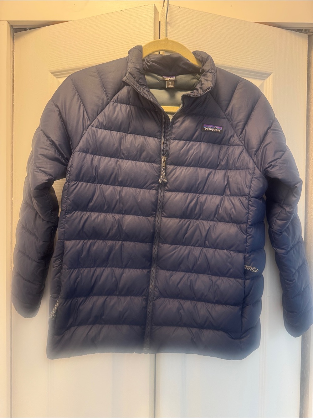 Patagonia boys or girls Navy Quilted Insulated Puffer Jacket side pockets OFFERS
